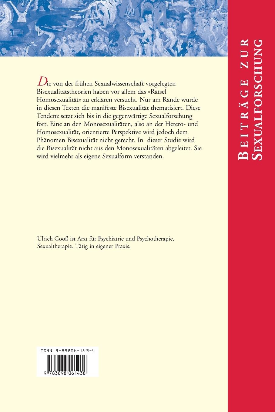 Rückseitencover Sexualwissenschaftliche Konzepte der Bisexualität von Männern