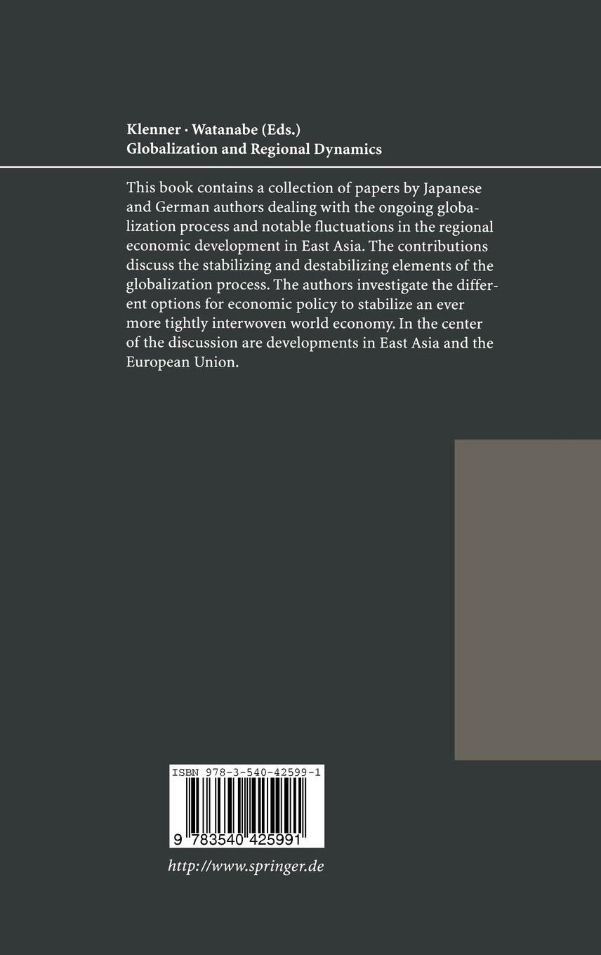 Rückseitencover Globalization and Regional Dynamics