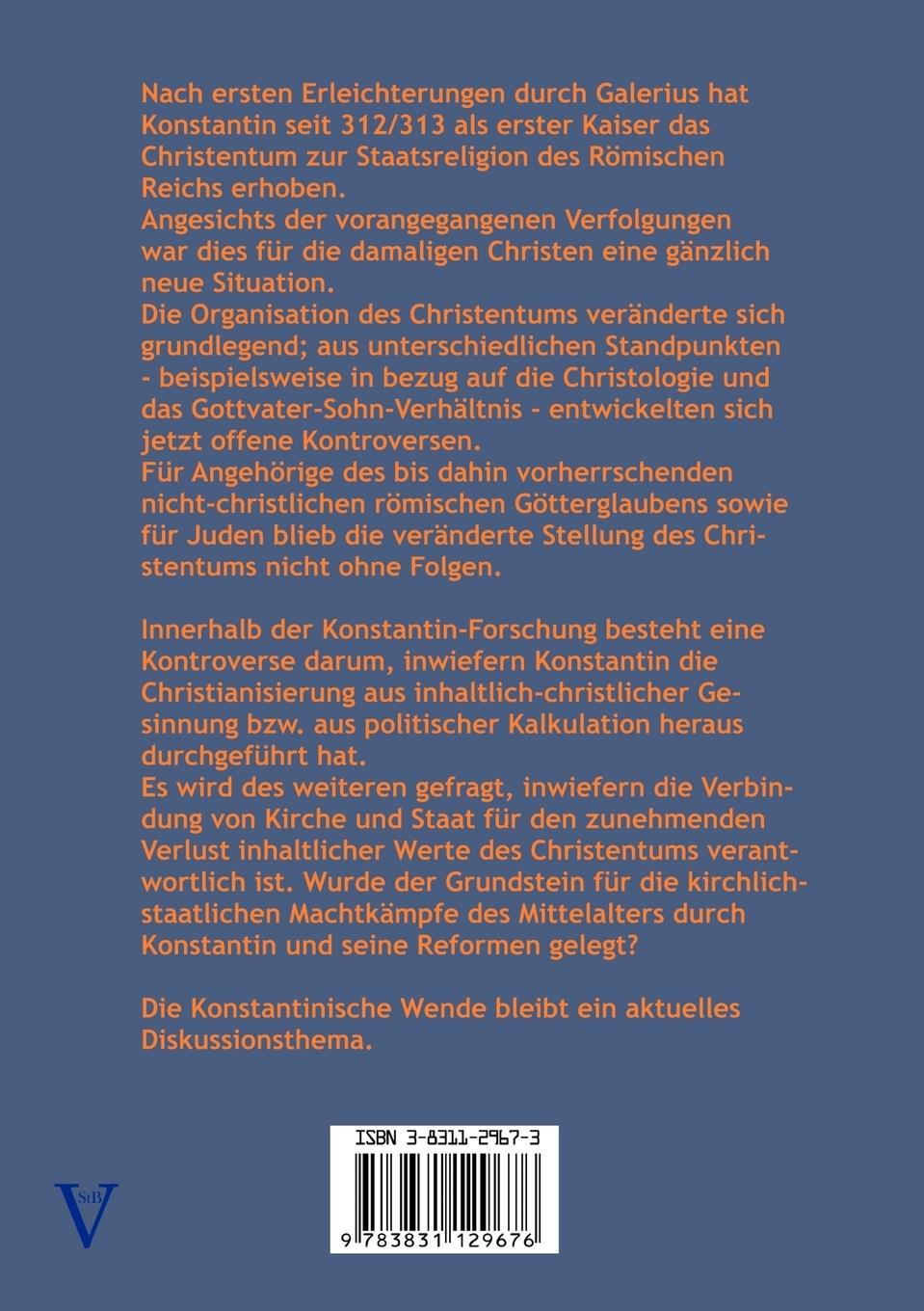 Rückseitencover Die Konstantinische  Wende