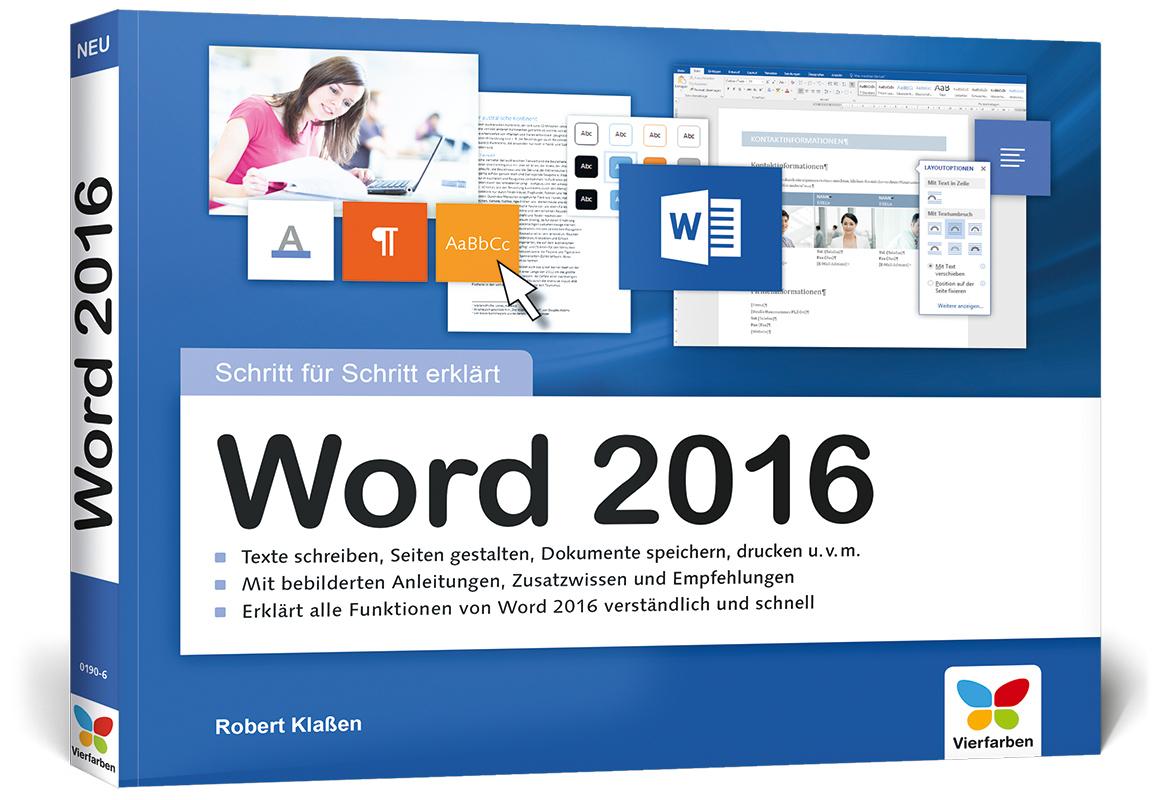 Vorderes Coverbild Word 2016 - Schritt für Schritt erklärt