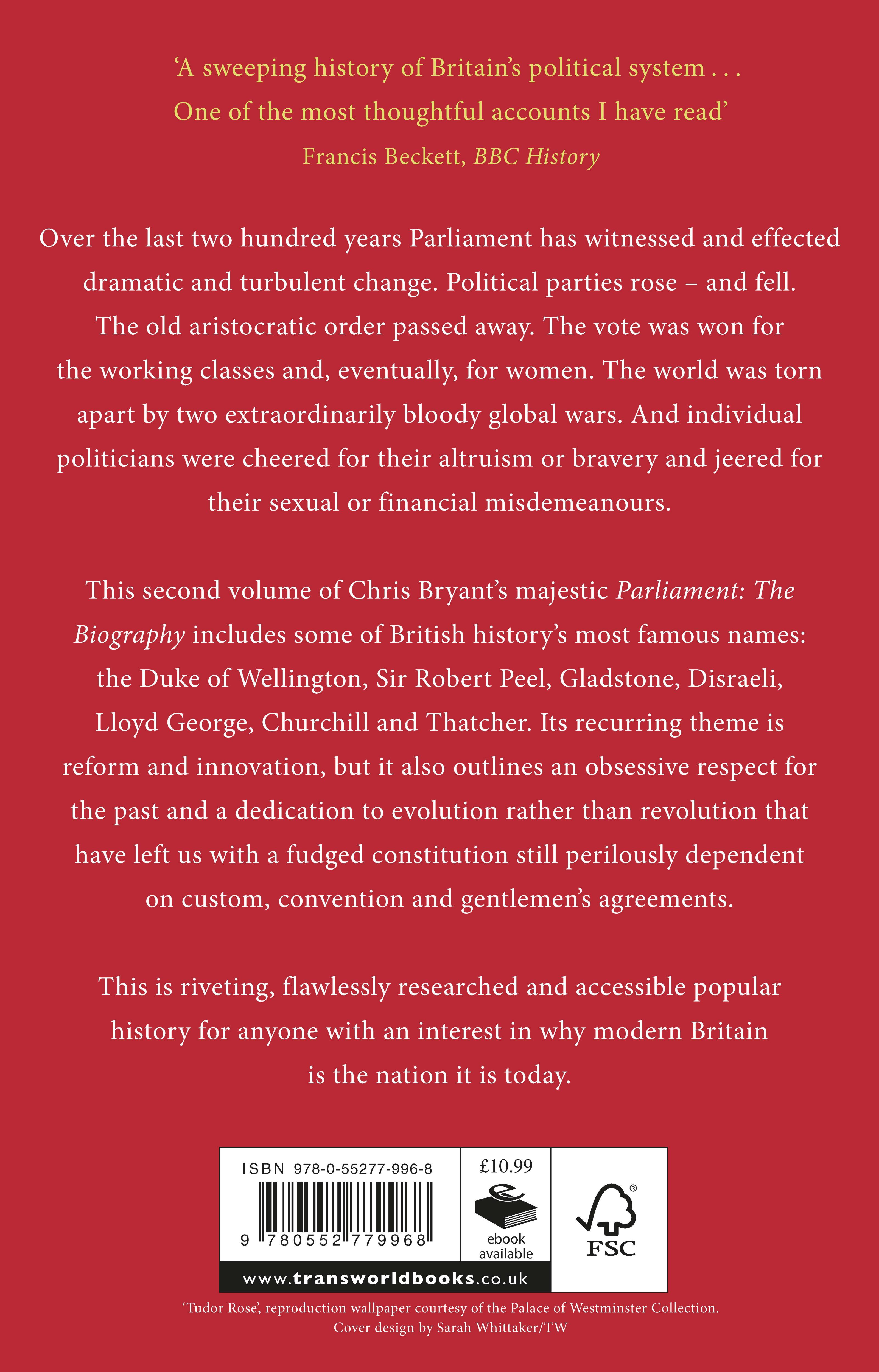 Rückseitencover Parliament: The Biography (Volume II - Reform)