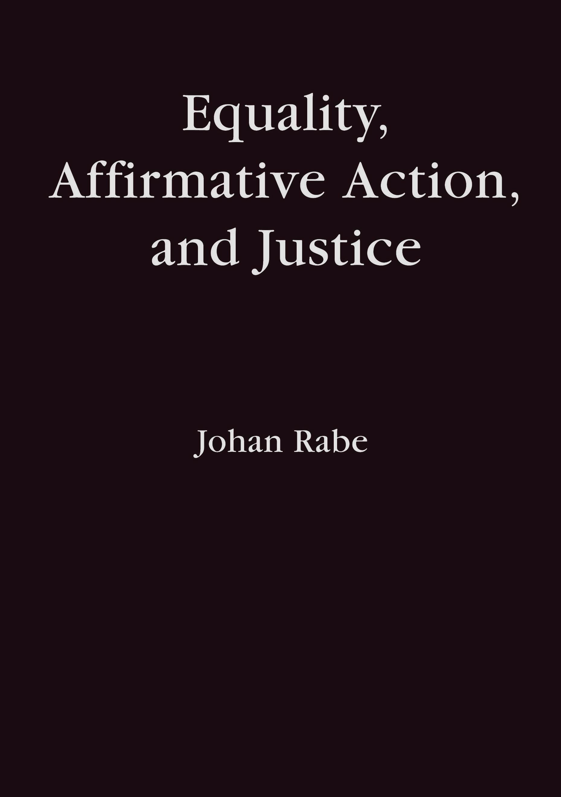 Vorderes Coverbild Equality, Affirmative Action and Justice