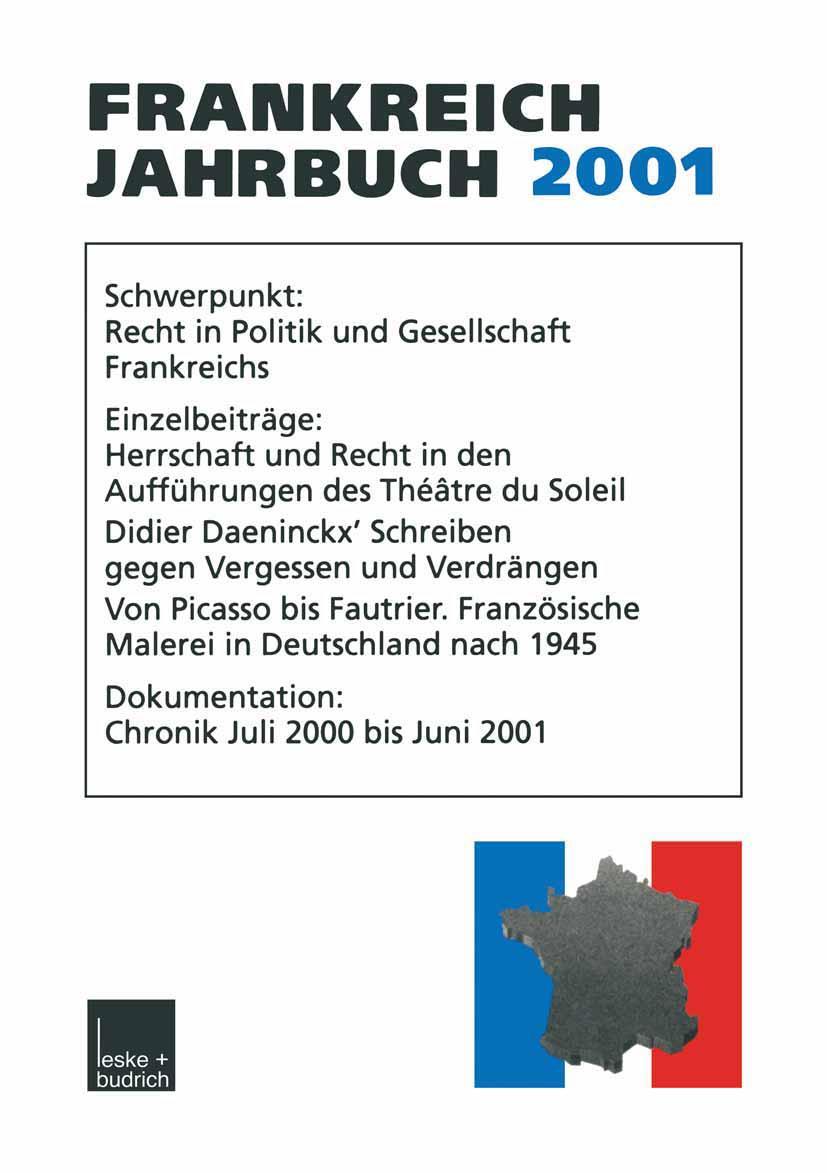 Vorderes Coverbild Frankreich-Jahrbuch 2001