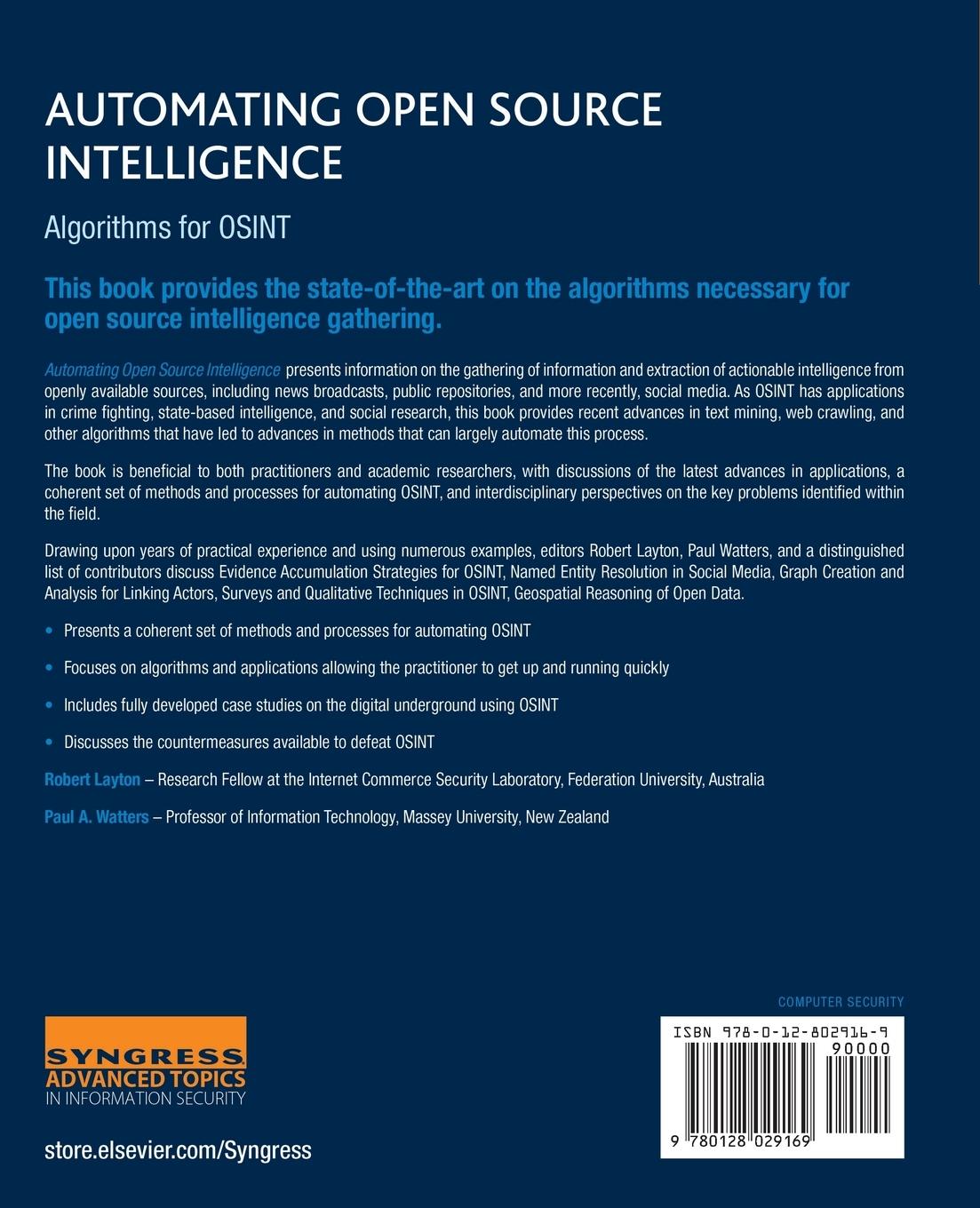 Rückseitencover Automating Open Source Intelligence