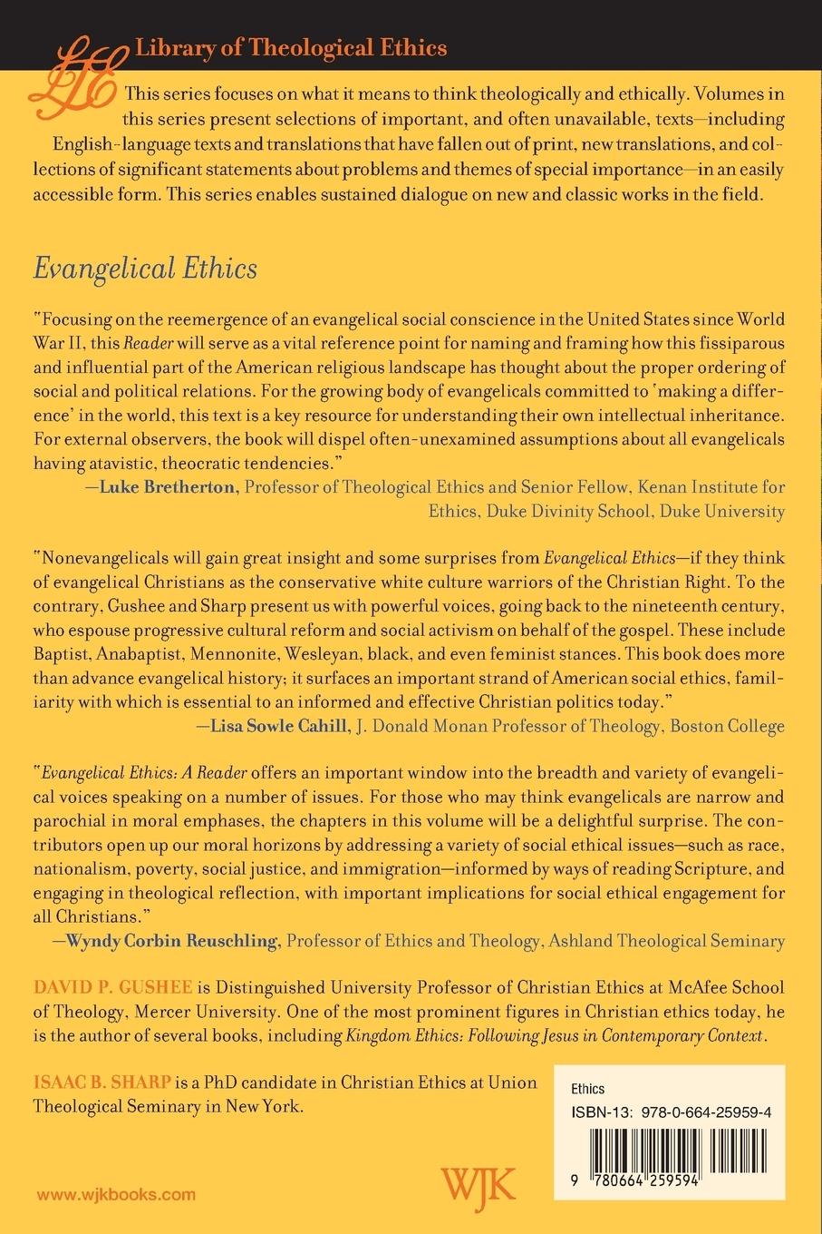 Rückseitencover Evangelical Ethics