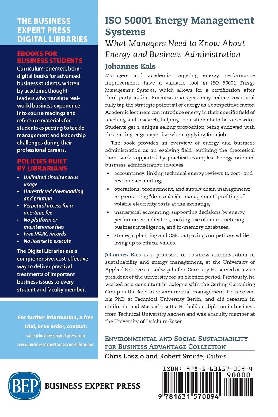 Rückseitencover ISO 50001 Energy Management Systems