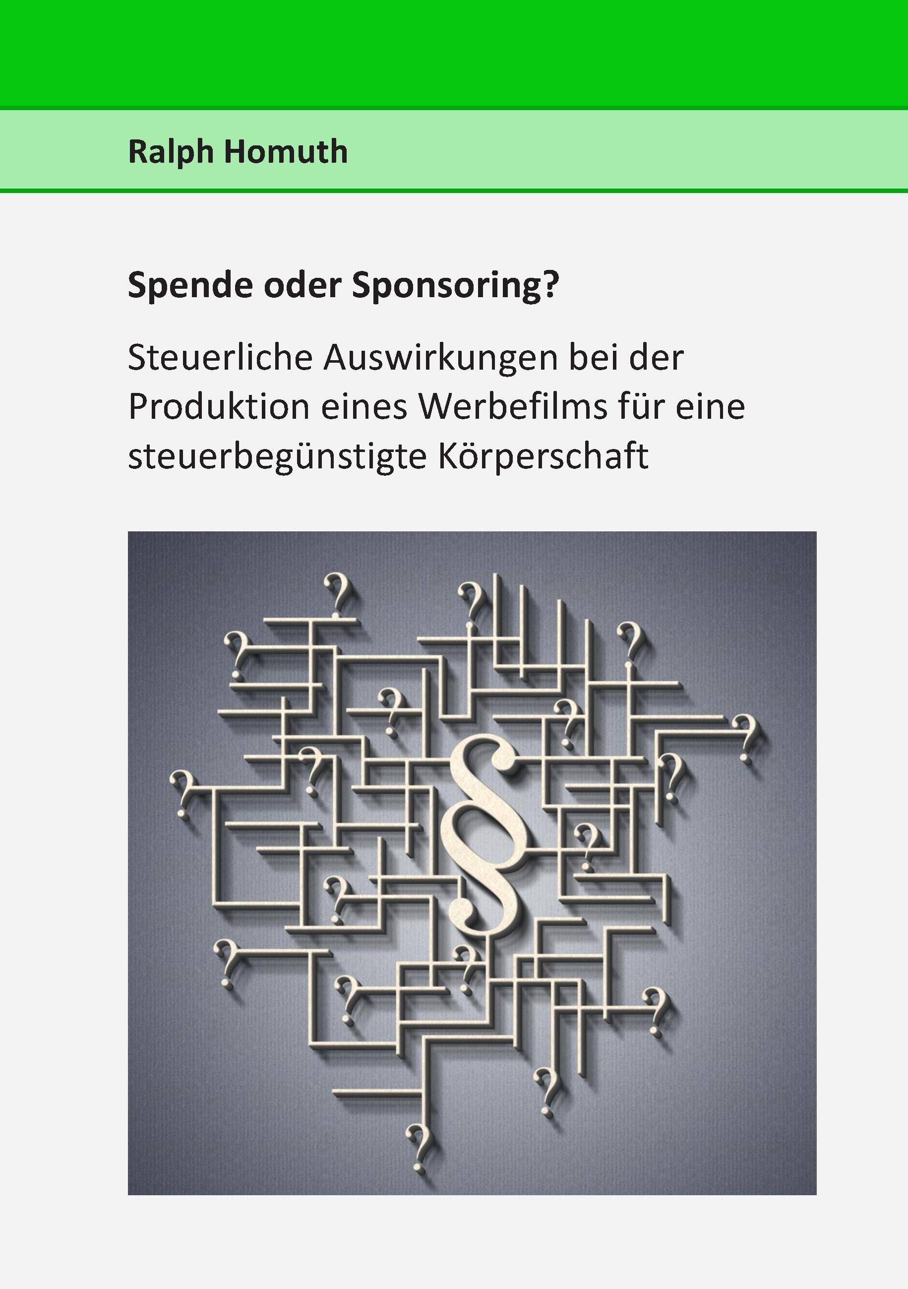 Vorderes Coverbild Spende oder Sponsoring?