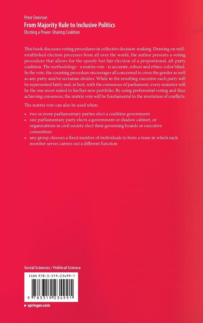 Rückseitencover From Majority Rule to Inclusive Politics