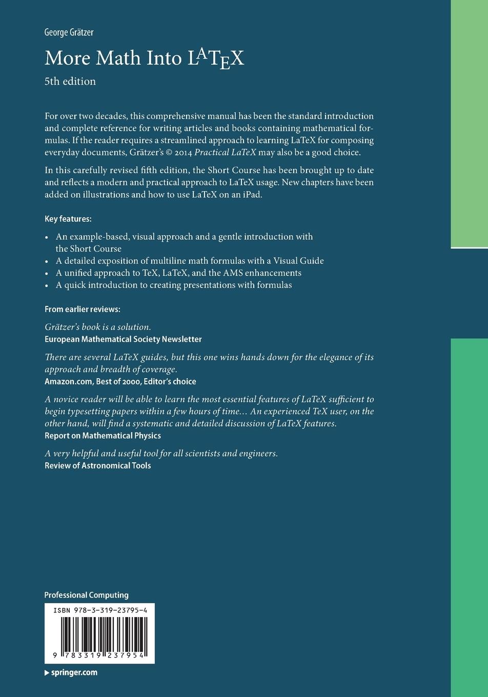 Rückseitencover More Math Into LaTeX