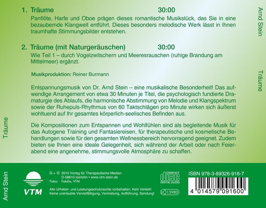 Rückseitencover Träume. CD