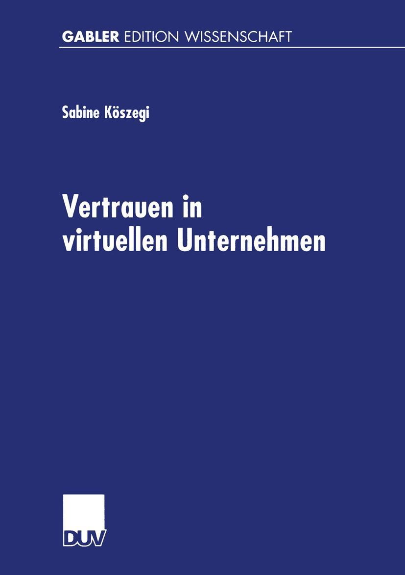 Vorderes Coverbild Vertrauen in virtuellen Unternehmen