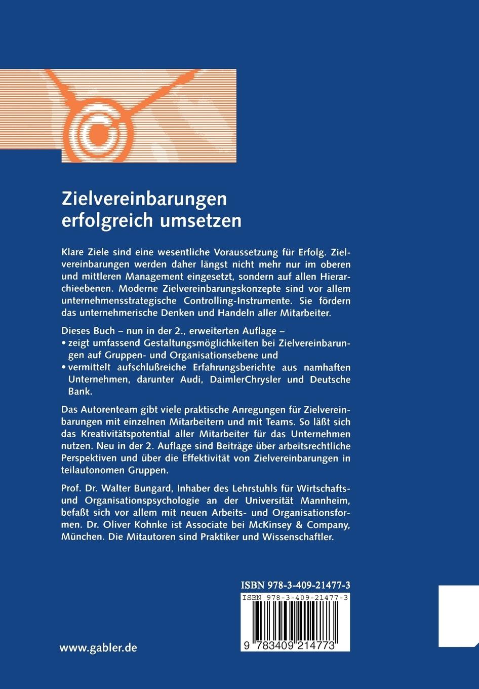 Rückseitencover Zielvereinbarungen erfolgreich umsetzen