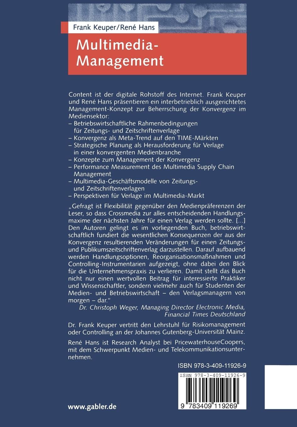 Rückseitencover Multimedia-Management