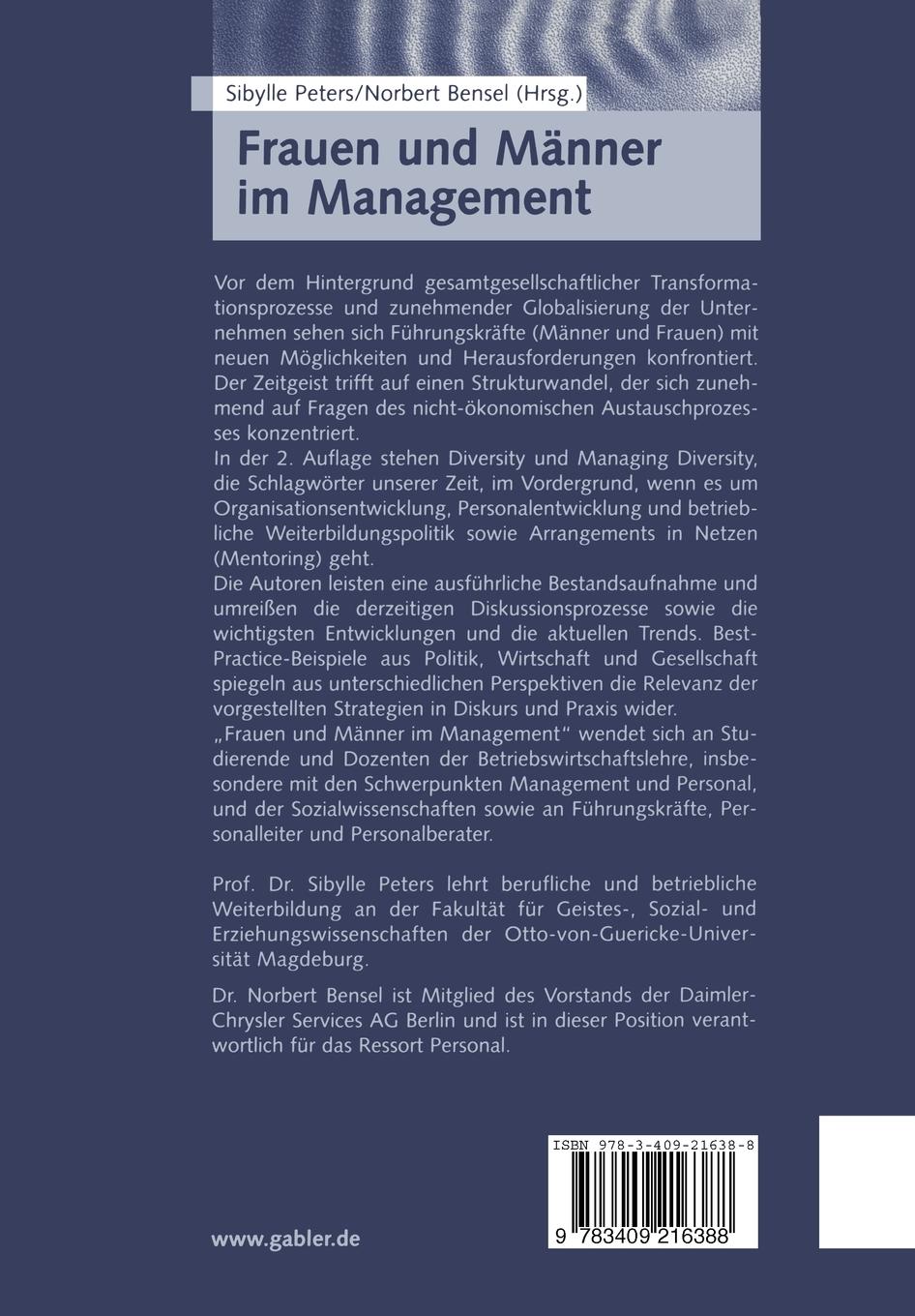 Rückseitencover Frauen und Männer im Management