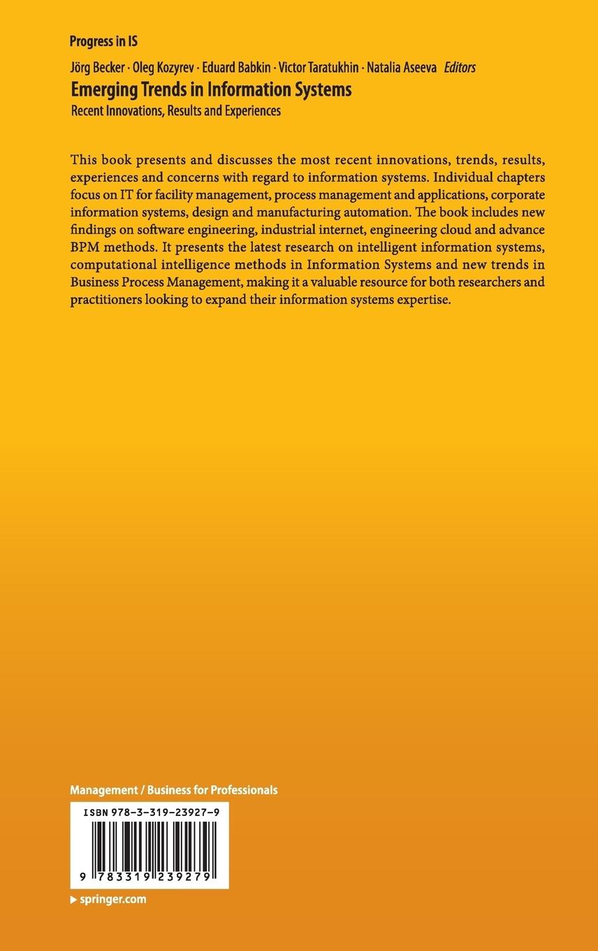 Rückseitencover Emerging Trends in Information Systems