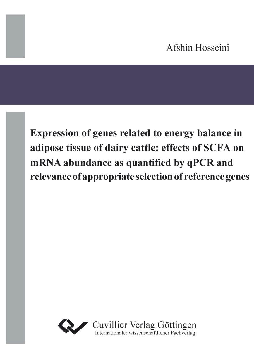 Vorderes Coverbild Expression of genes related to energy balance in adipose tissue of dairy cattle: effects of SCFA on mRNA abundance as quantified by qPCR and relevance of appropriate selection