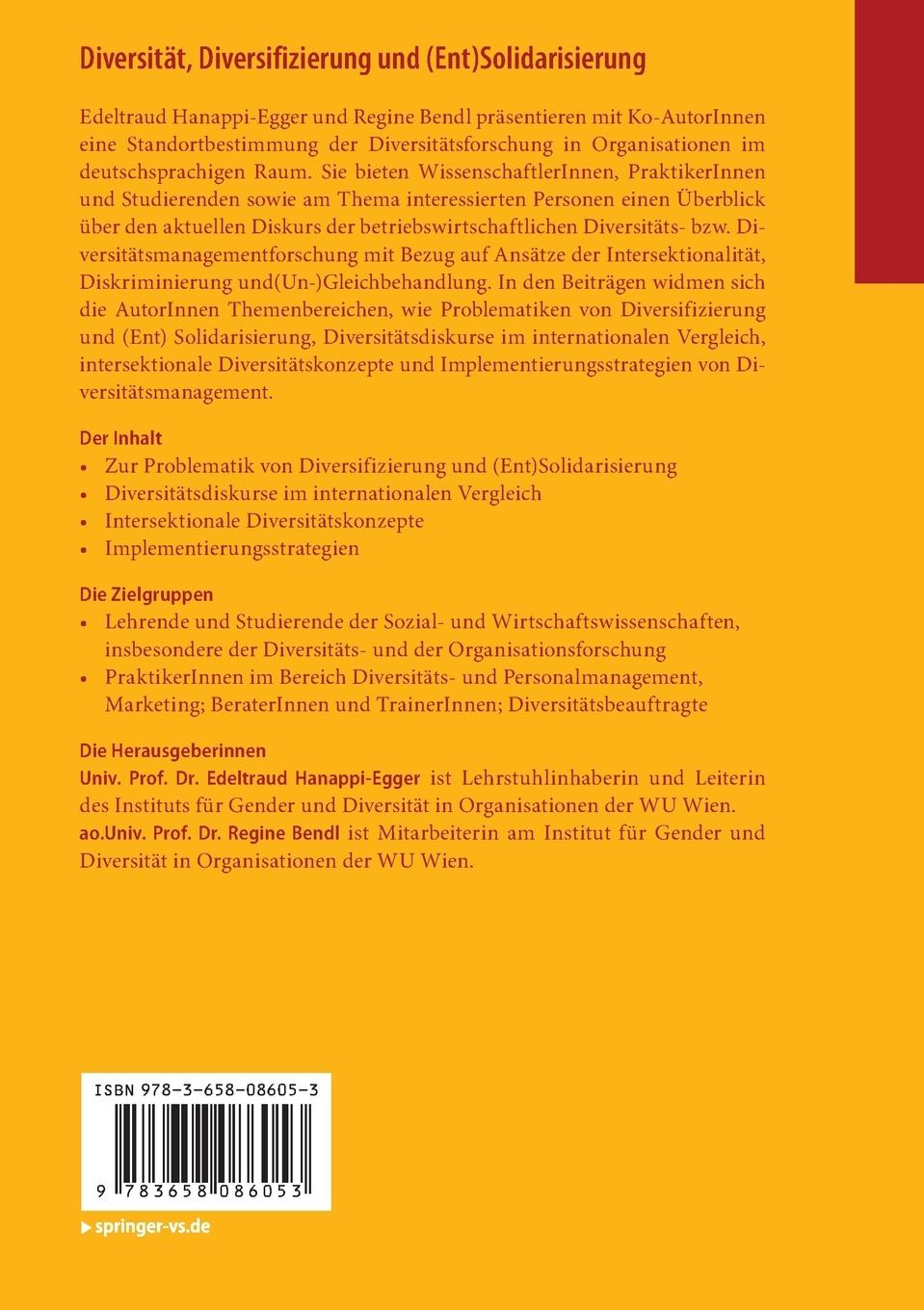 Rückseitencover Diversität, Diversifizierung und (Ent)Solidarisierung