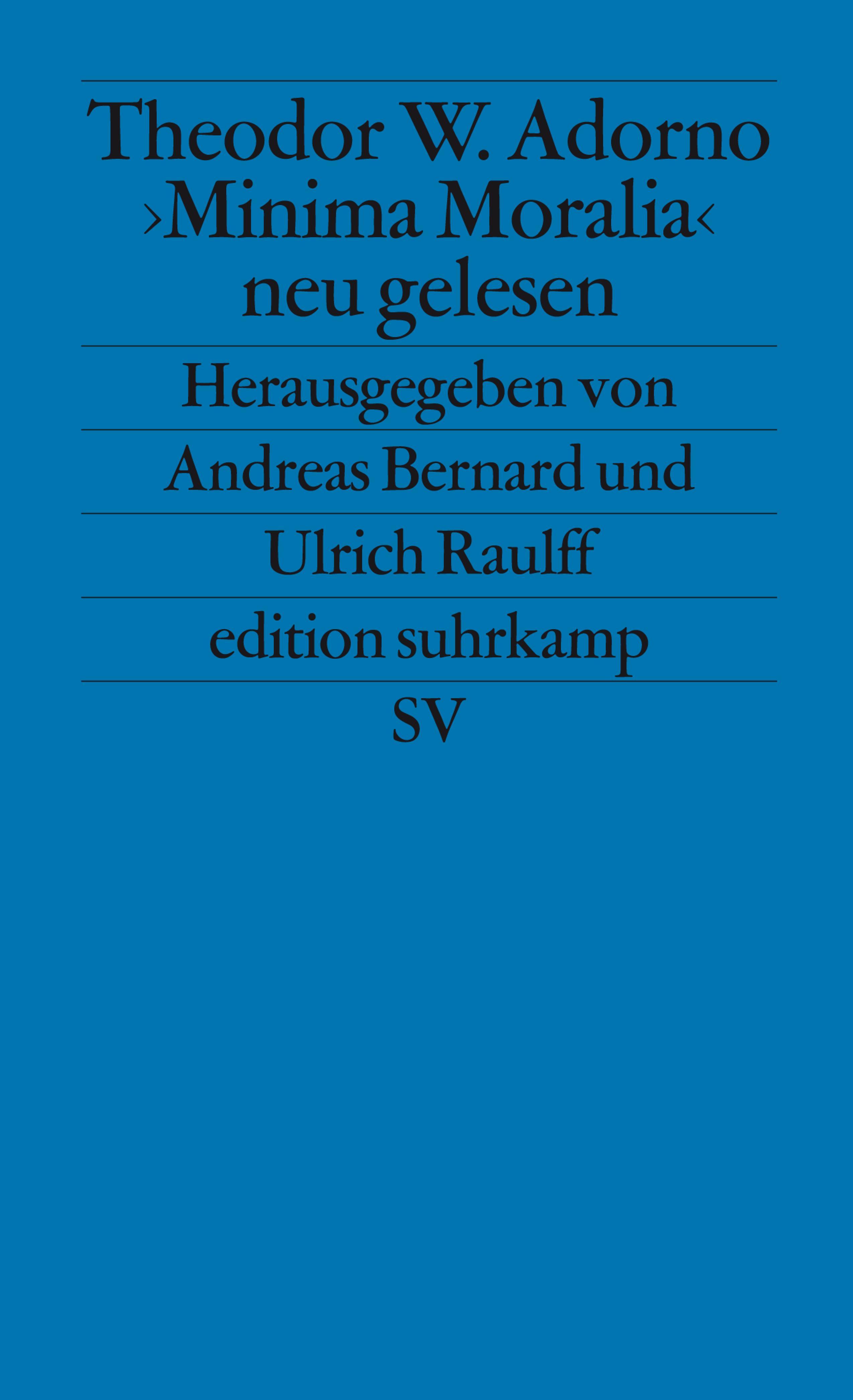 Vorderes Coverbild ' Minima Moralia' neu gelesen