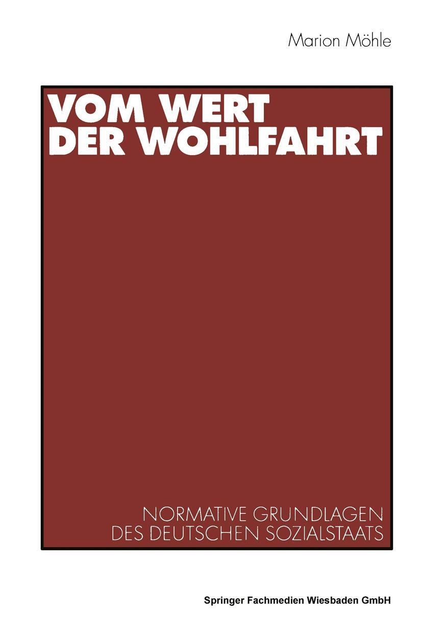 Vorderes Coverbild Vom Wert der Wohlfahrt