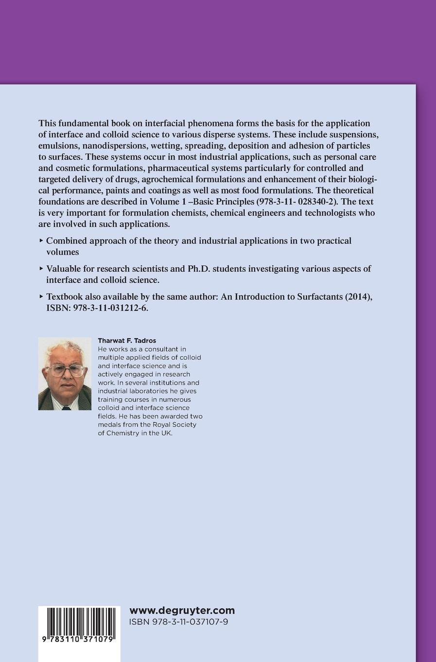 Rückseitencover Interfacial Phenomena and Colloid Stability