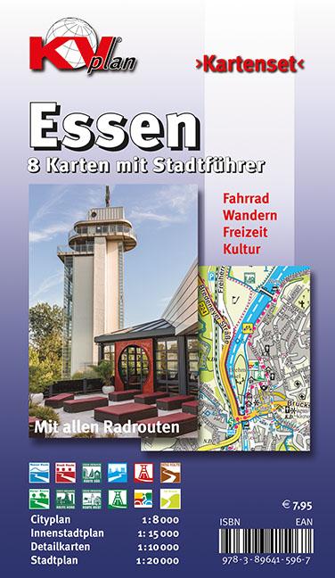 Vorderes Coverbild Essen ? Kartenset, KVplan, Radkarte/Wanderkarte/Stadtplan, 1:20.000 / 1:15.000 / 1:10.000