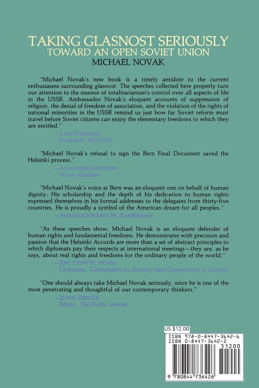 Rückseitencover Taking Glasnost Seriously: