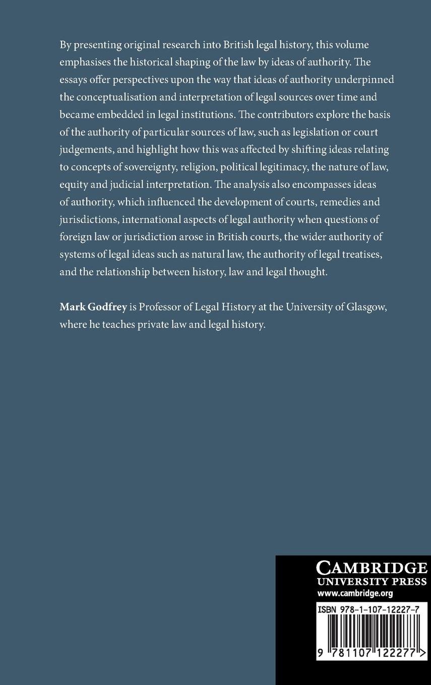 Rückseitencover Law and Authority in British Legal History, 1200-1900