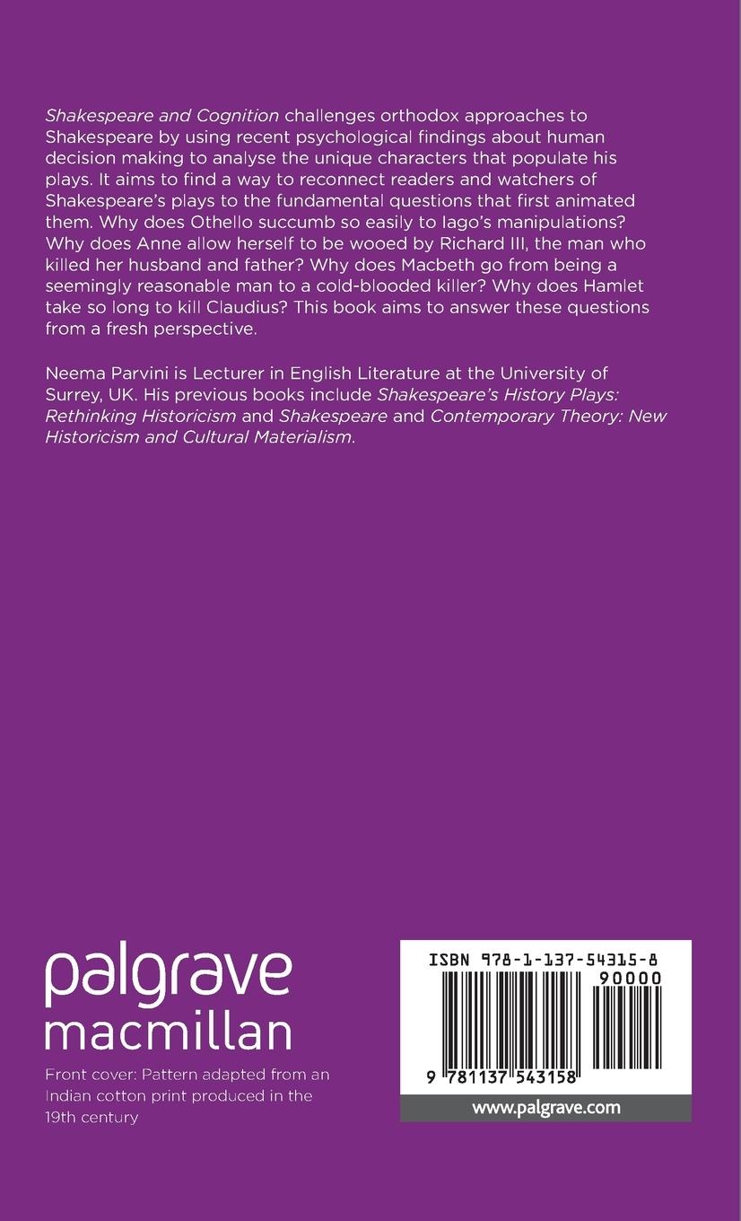 Rückseitencover Shakespeare and Cognition