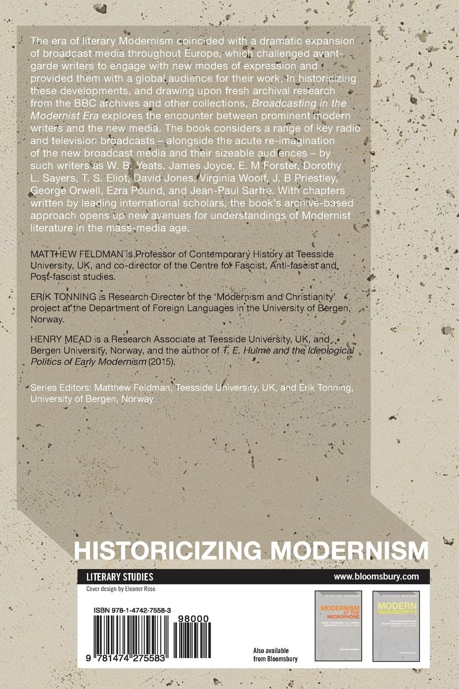 Rückseitencover Broadcasting in the Modernist Era