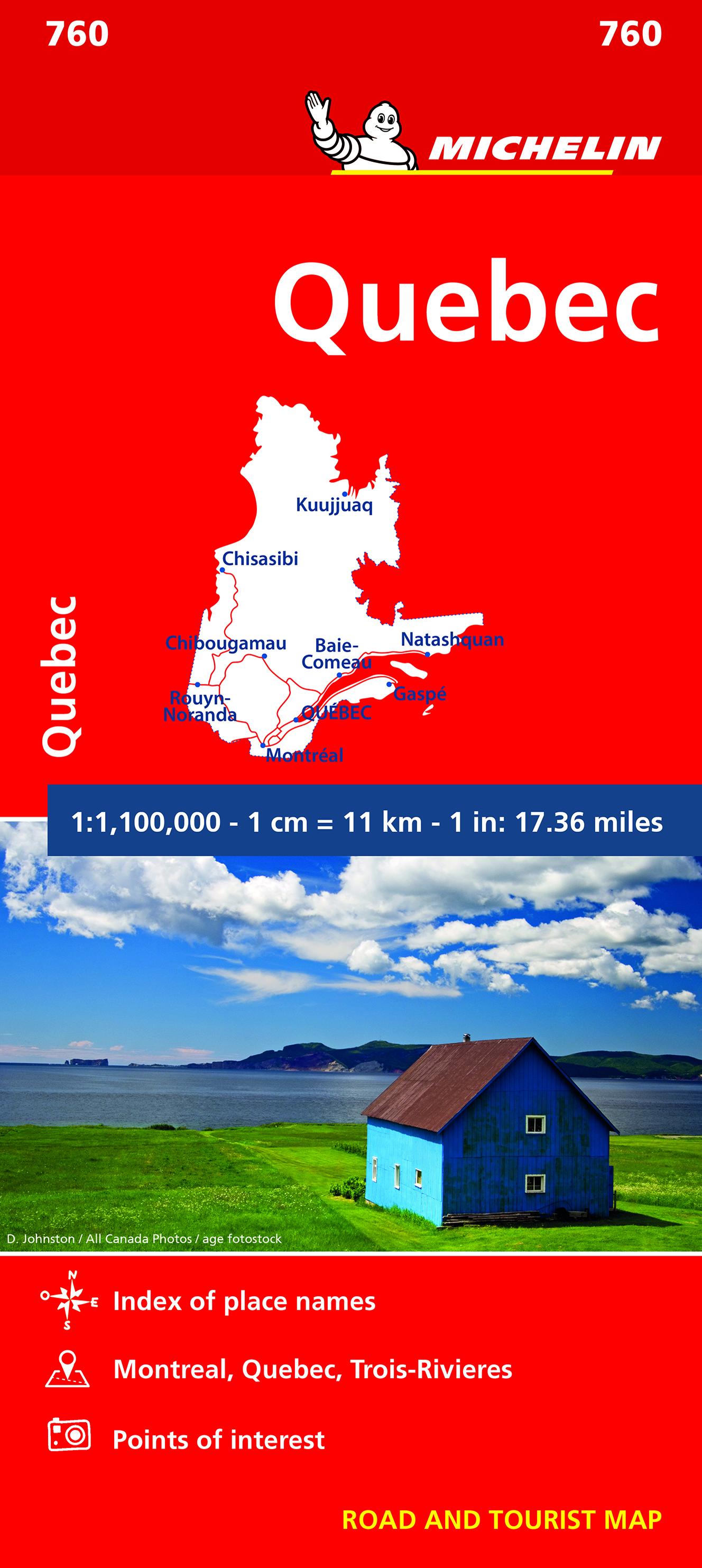 Vorderes Coverbild Quebec - Michelin National Map 760