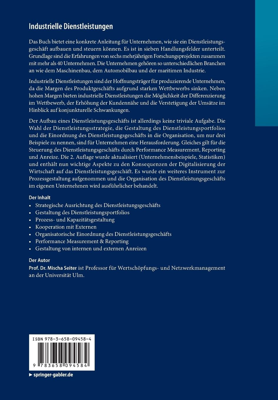 Rückseitencover Industrielle Dienstleistungen