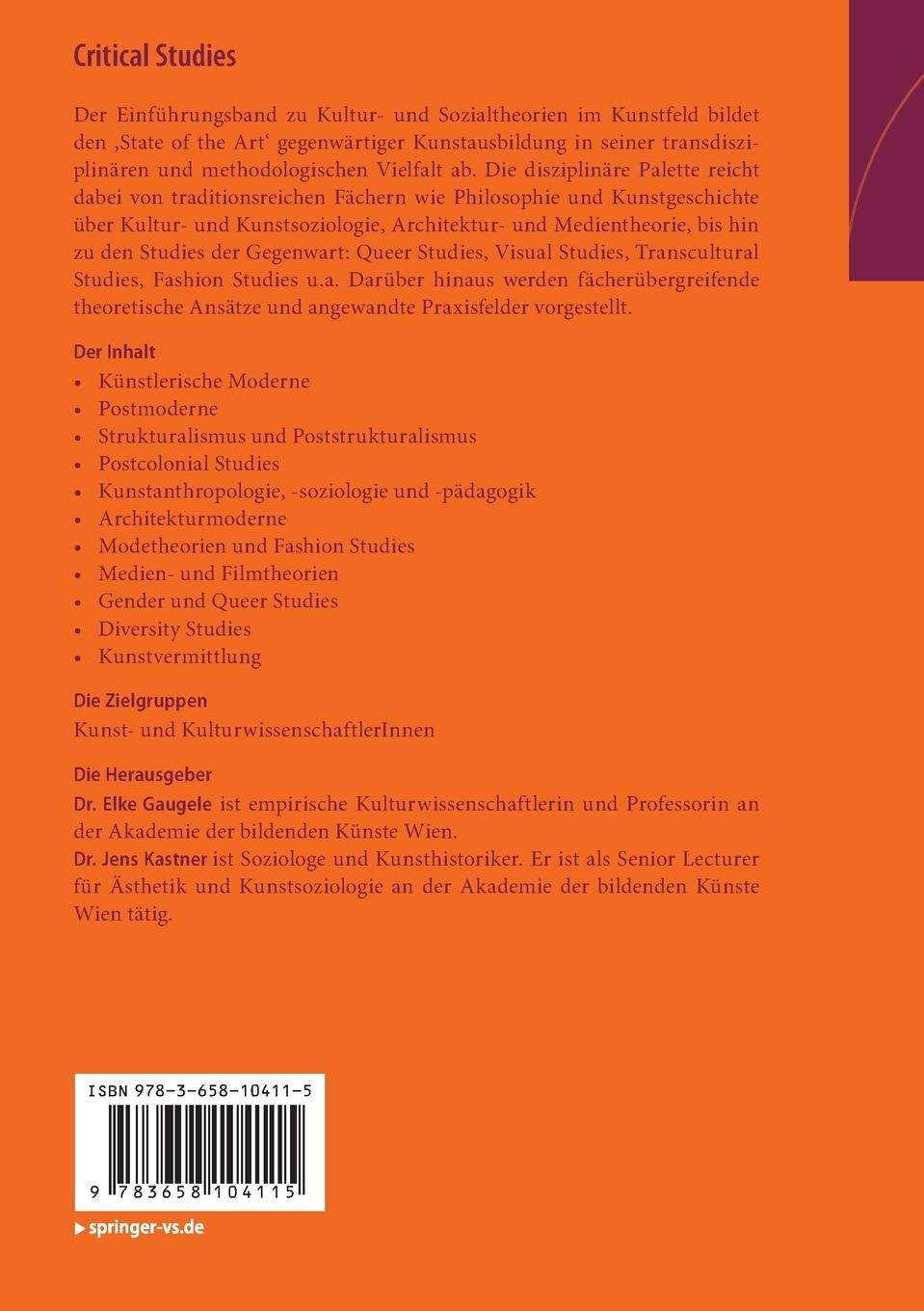 Rückseitencover Critical Studies