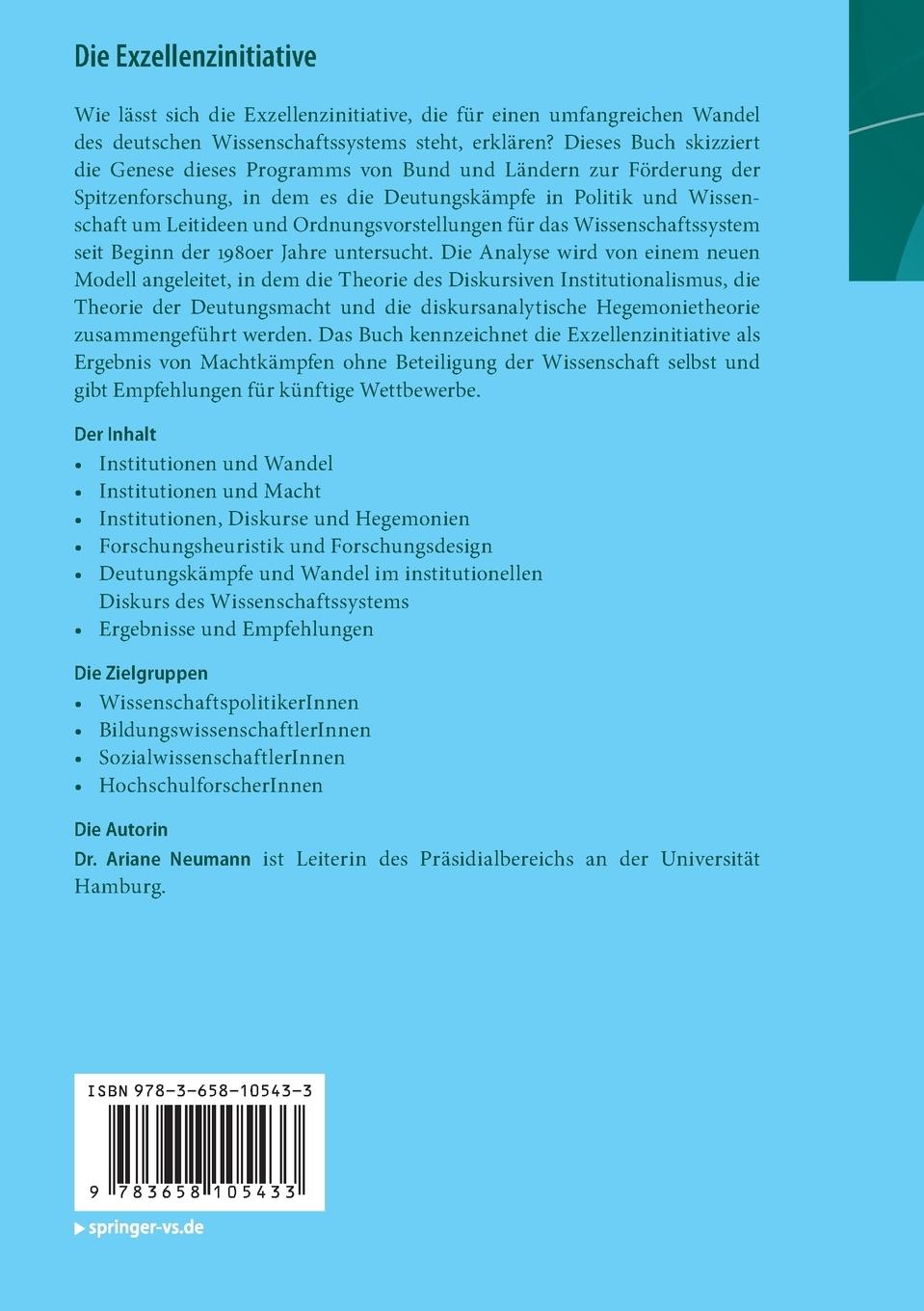 Rückseitencover Die Exzellenzinitiative