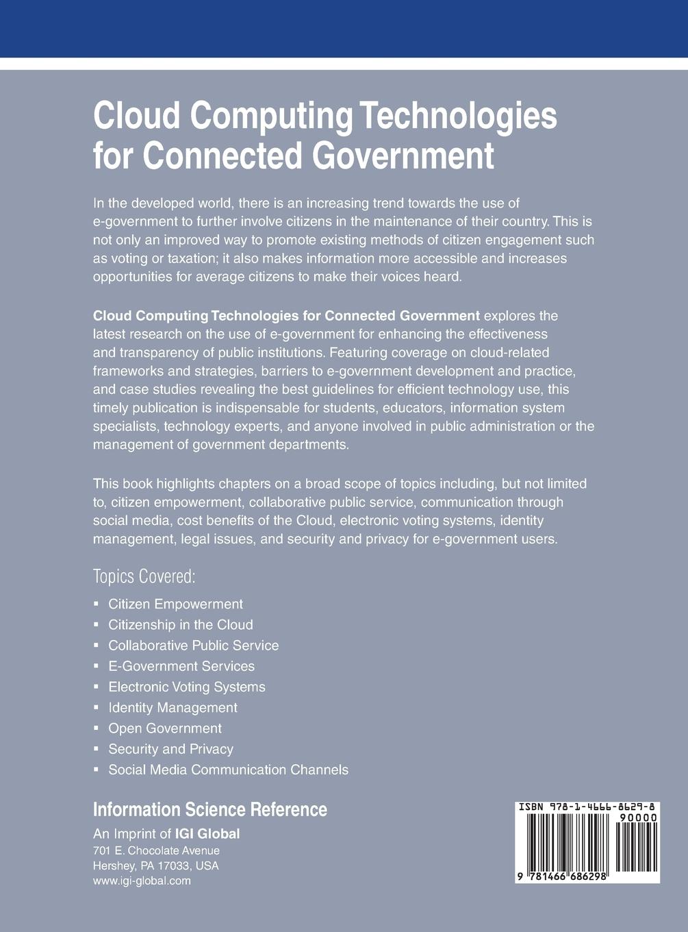 Rückseitencover Cloud Computing Technologies for Connected Government