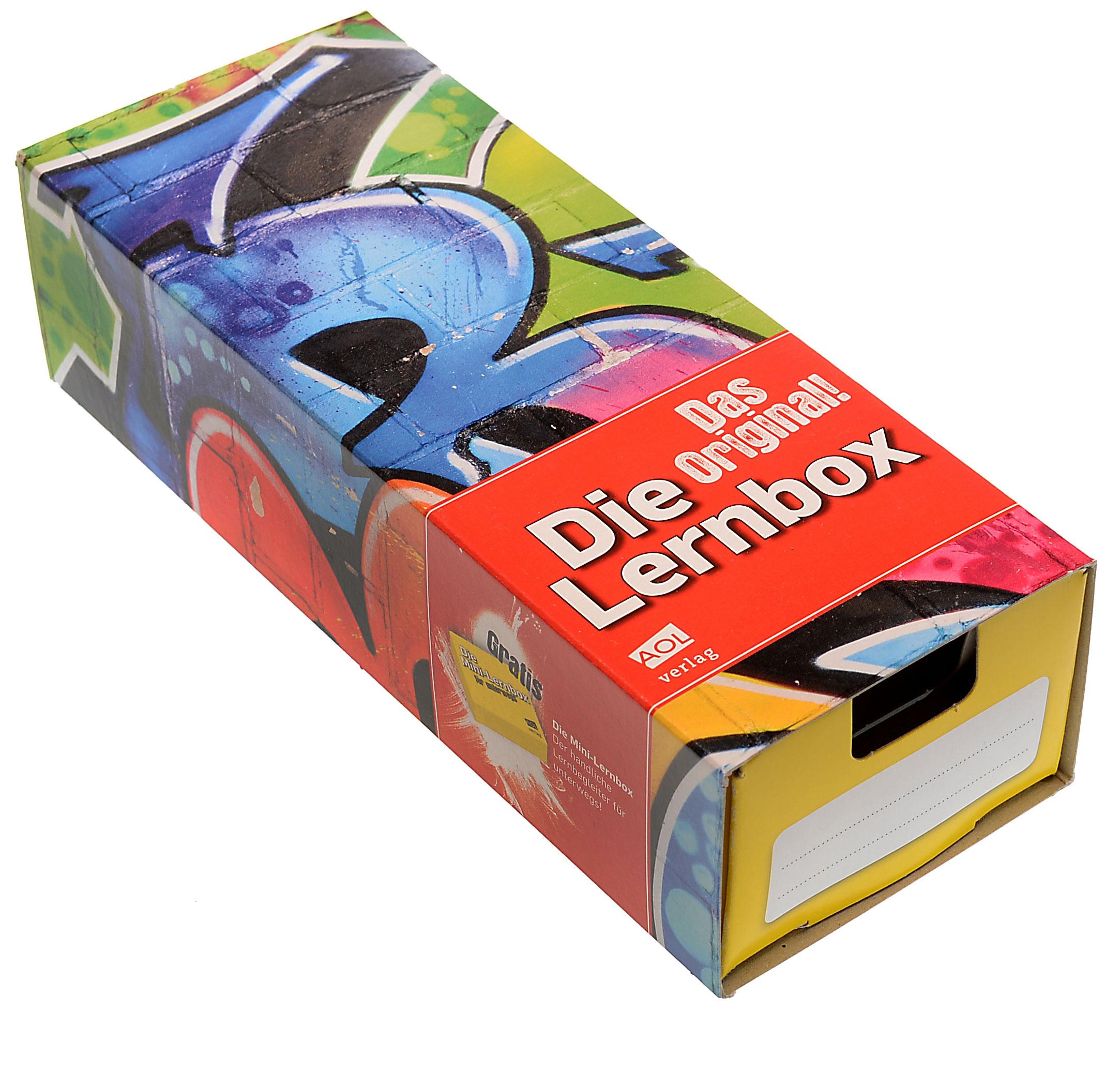 Vorderes Coverbild Die Lernbox (DIN A8) - Design: Graffiti