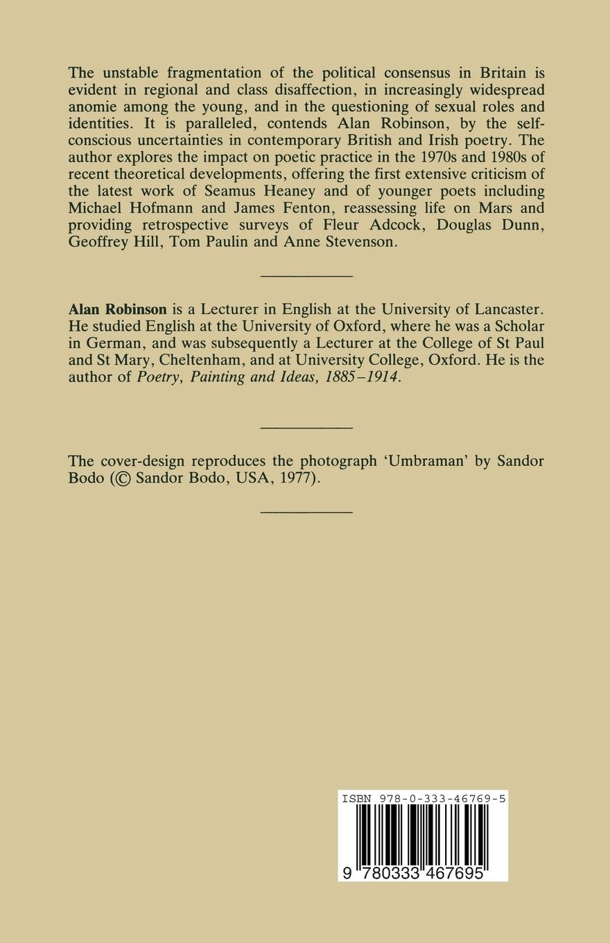 Rückseitencover Instabilities in Contemporary British Poetry