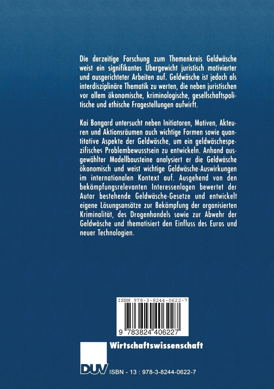 Rückseitencover Wirtschaftsfaktor Geldwäsche