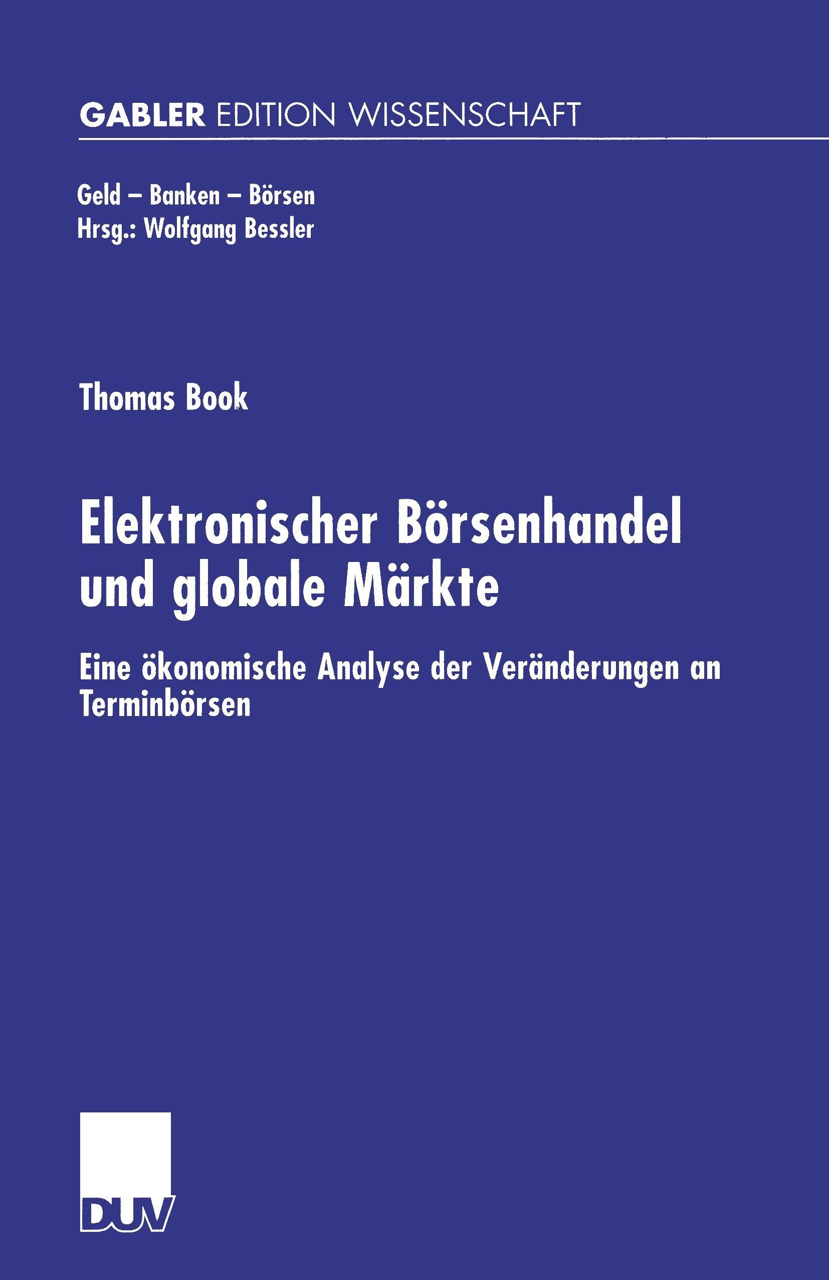 Vorderes Coverbild Elektronischer Börsenhandel und globale Märkte