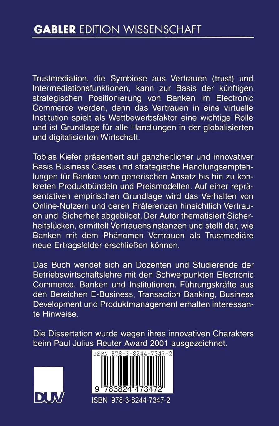 Rückseitencover Die Rolle von Banken im Electronic Business