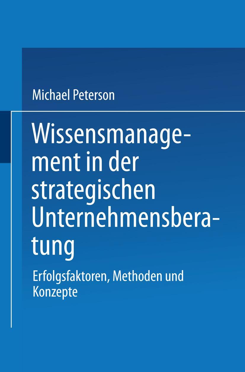 Vorderes Coverbild Wissensmanagement in der strategischen Unternehmensberatung