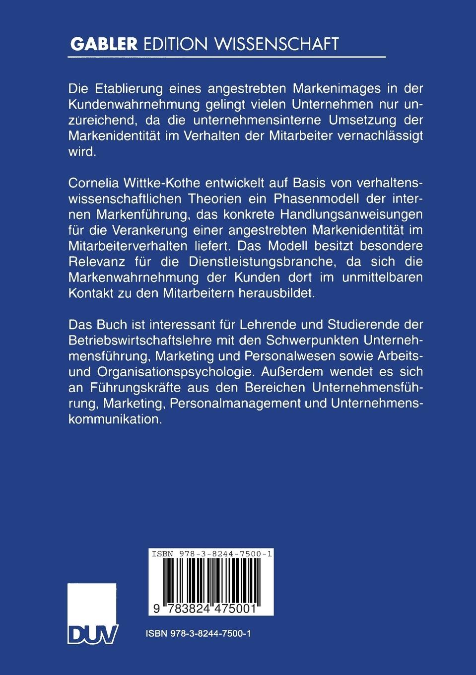 Rückseitencover Interne Markenführung