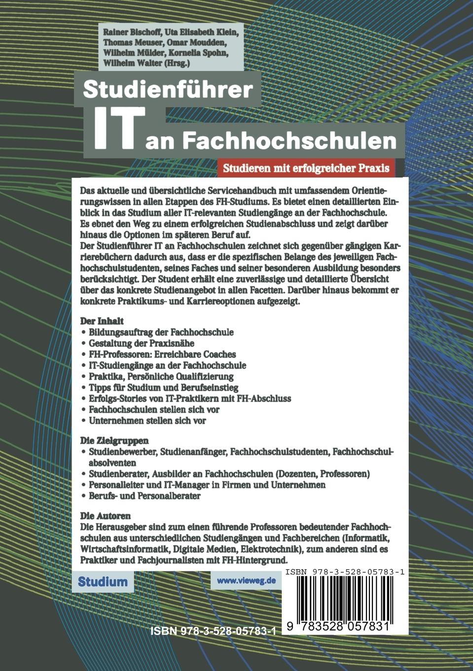 Rückseitencover Studienführer IT an Fachhochschulen