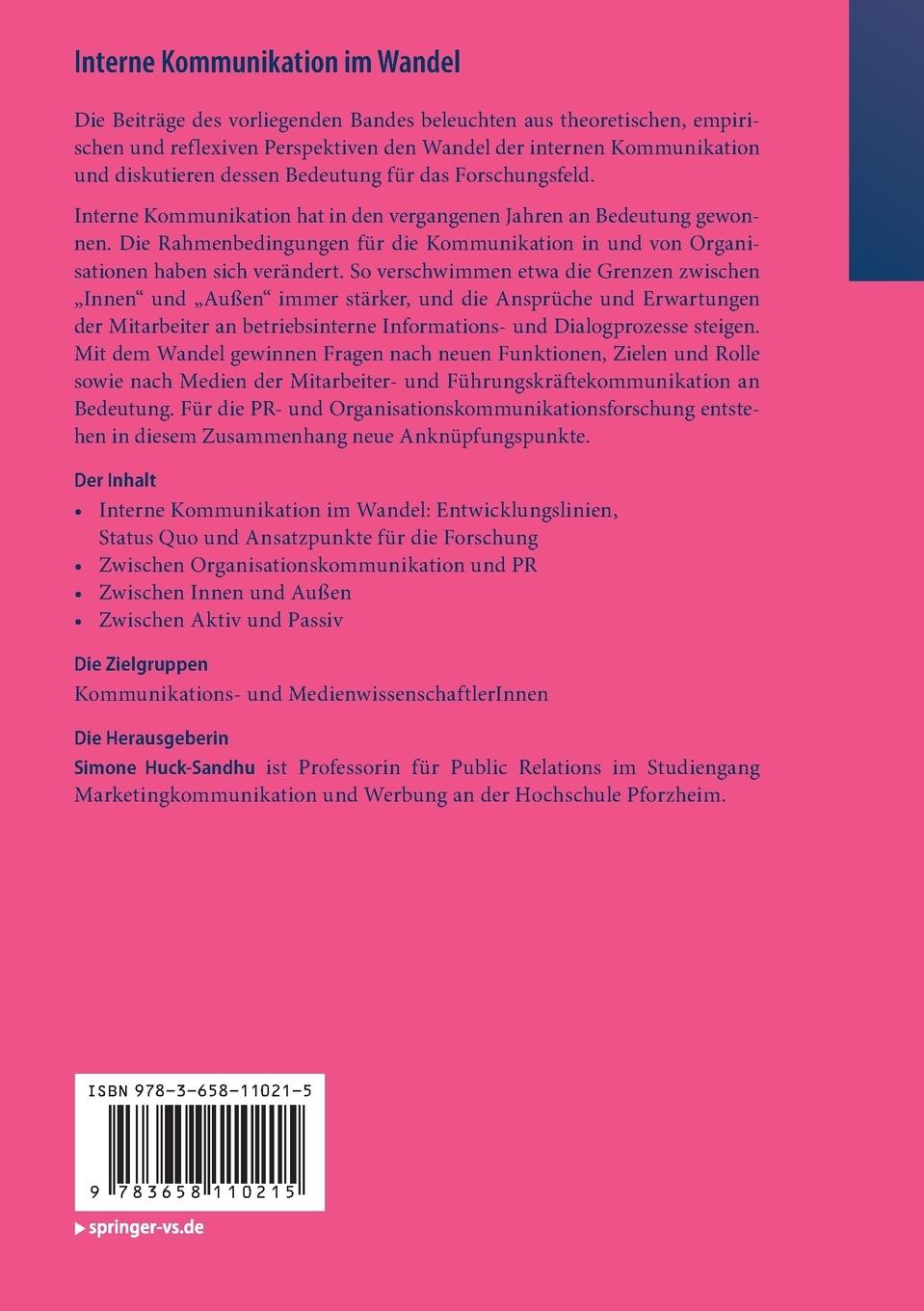 Rückseitencover Interne Kommunikation im Wandel