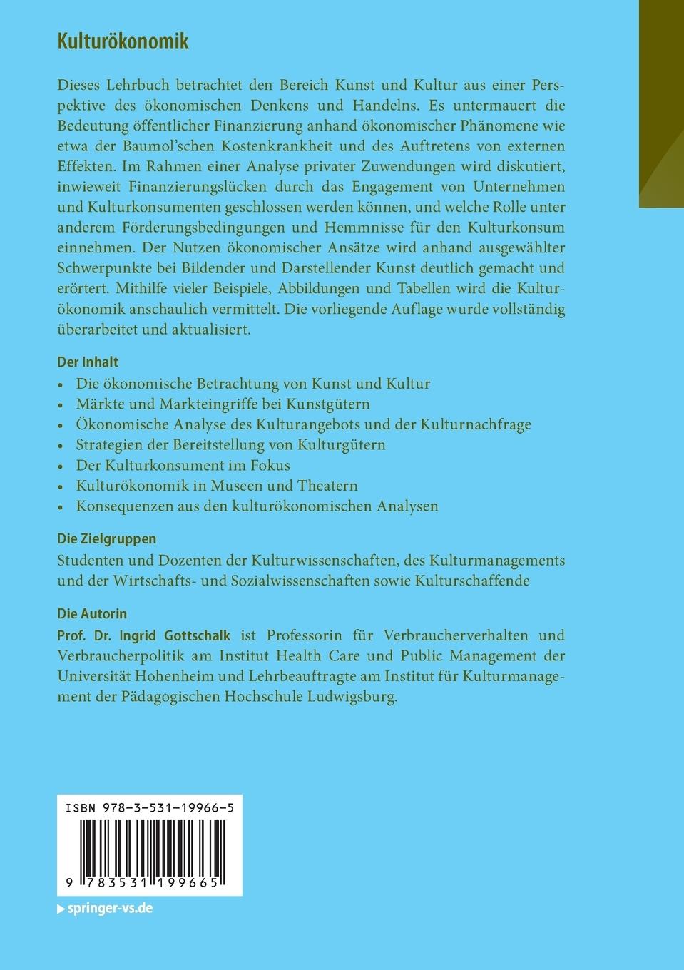 Rückseitencover Kulturökonomik