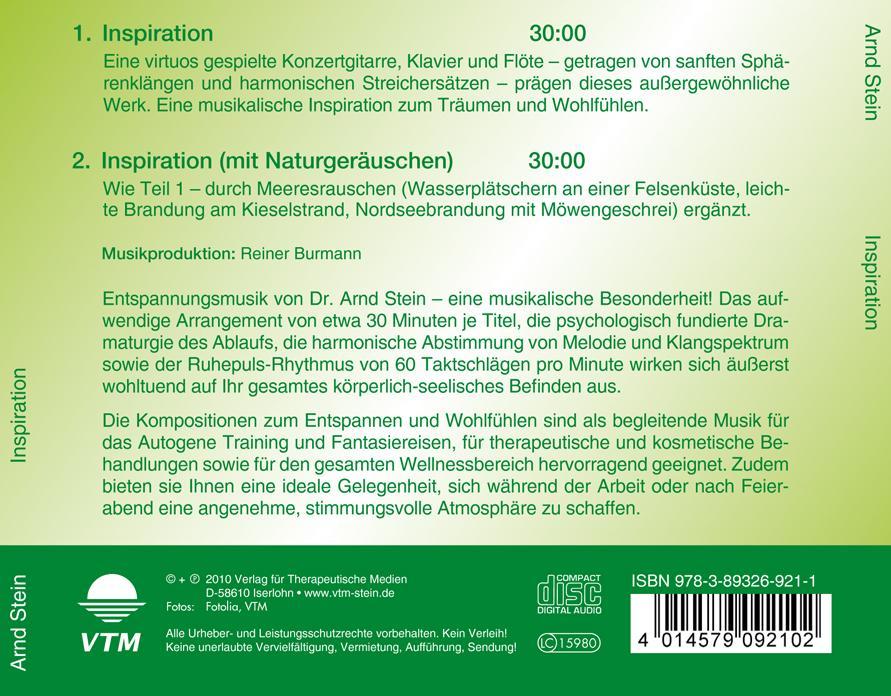 Rückseitencover Inspiration. CD