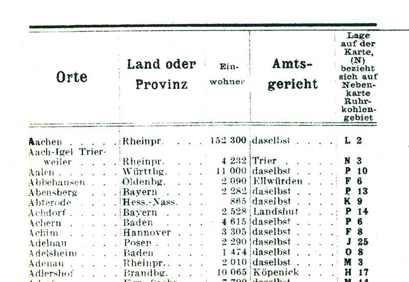 Beispielinhalt (Bild) General-Karte Deutsches Reich - Deutschland, 1910
