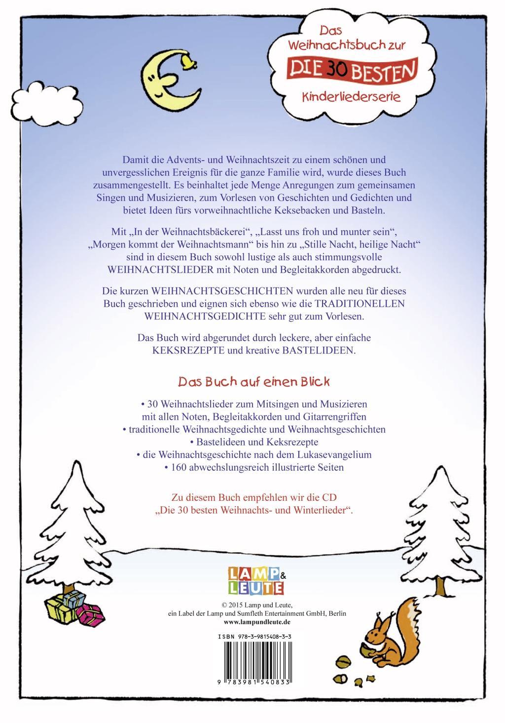 Beispielinhalt (Bild) Das Weihnachtslieder-, Bastel- und Geschichtenbuch