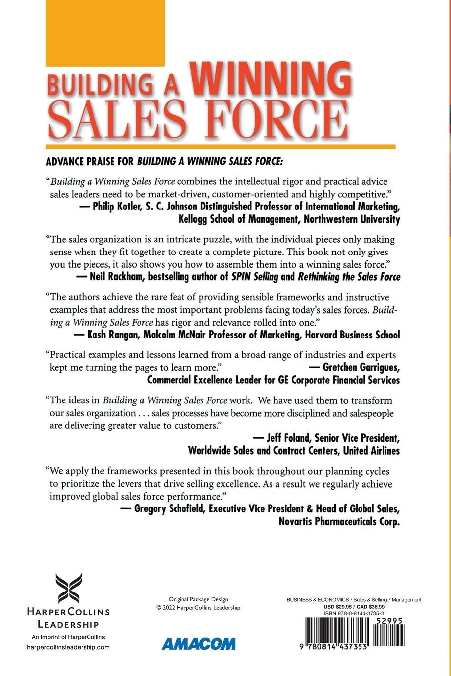 Rückseitencover The Building a Winning Sales Force