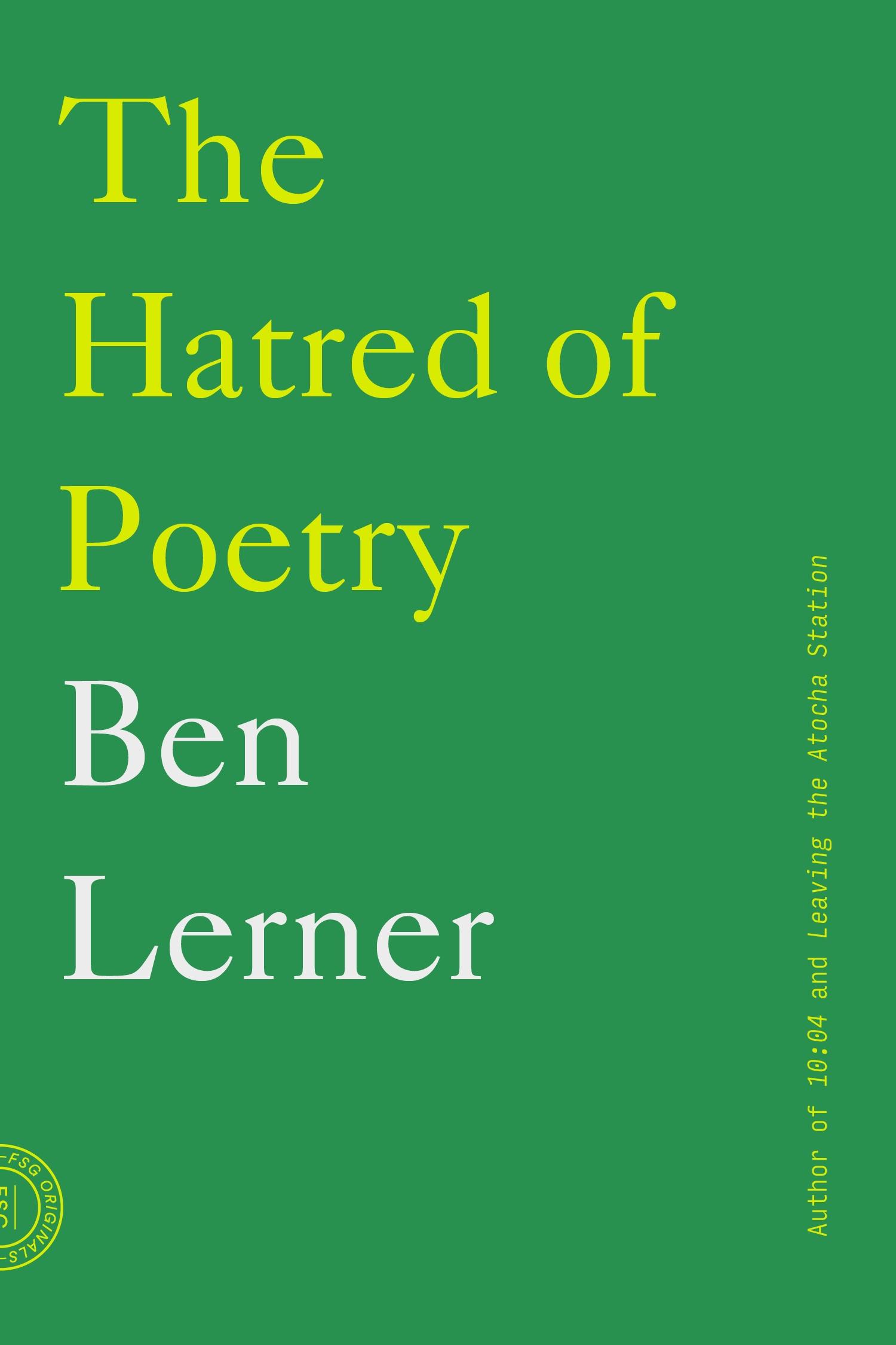 Vorderes Coverbild The Hatred of Poetry