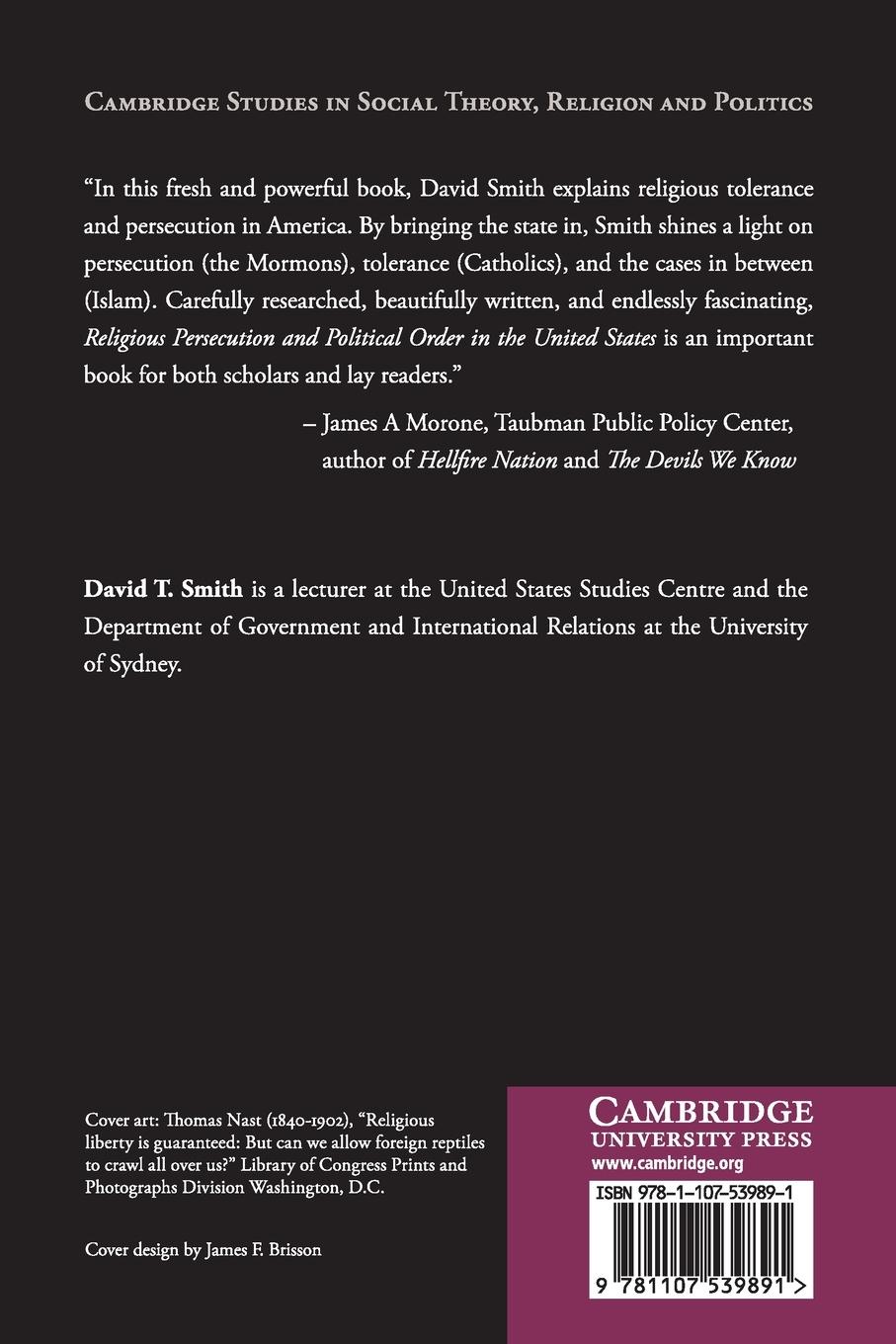 Rückseitencover Religious Persecution and Political Order in the United States